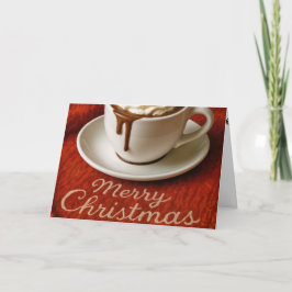 Chocolate Caliente Feliz Navidad Sobre Manta Roja
