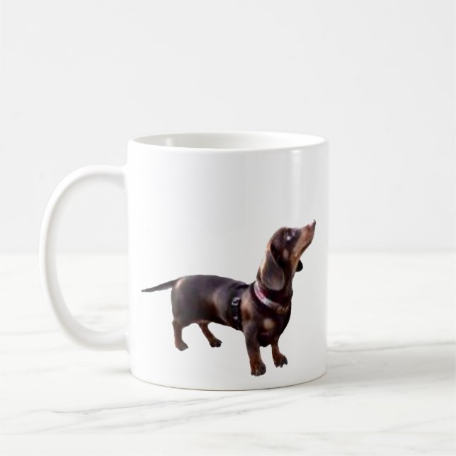 ¿CHOCOLATE CALIENTE? taza de café del dachshund (Izquierda)