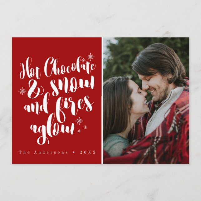 Chocolate caliente y nieve Cosmoso diseño de vacac (Anverso)