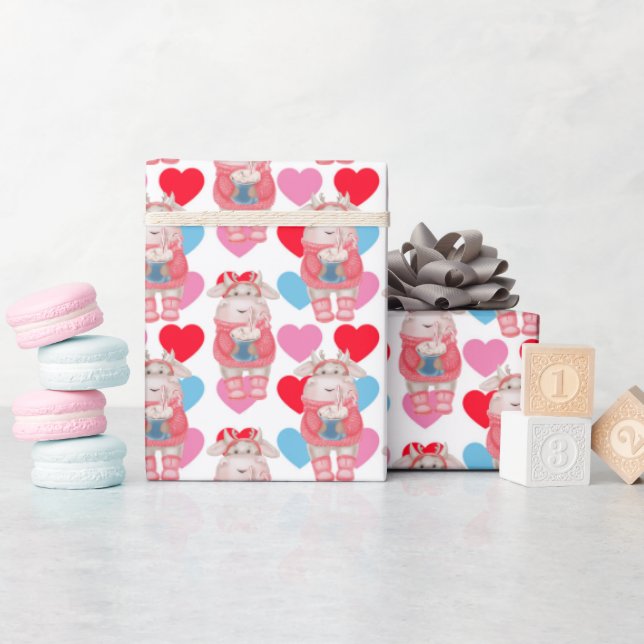 Chocolate Caliente Y Papel De Envolver Corazones (Baby Shower)