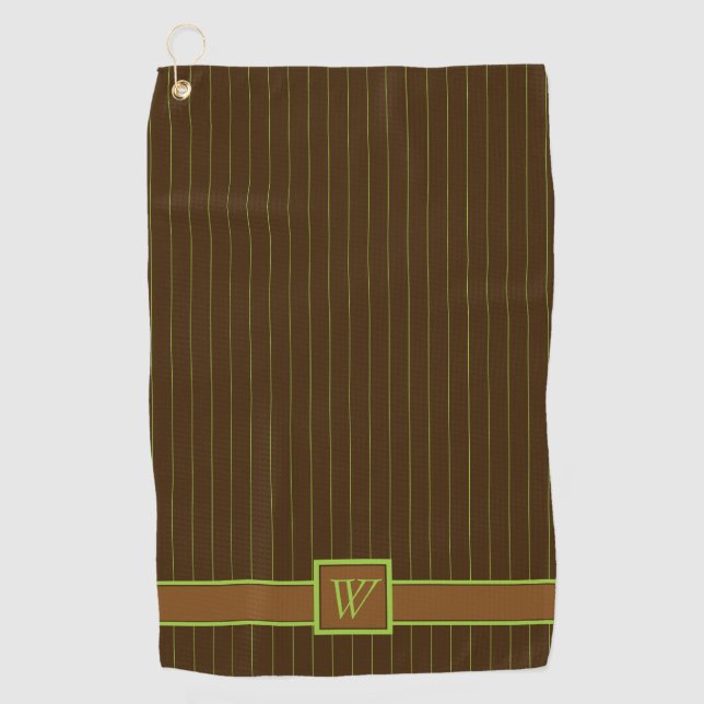 Chocolate con toalla de golf Lime Pinstripes (Anverso)