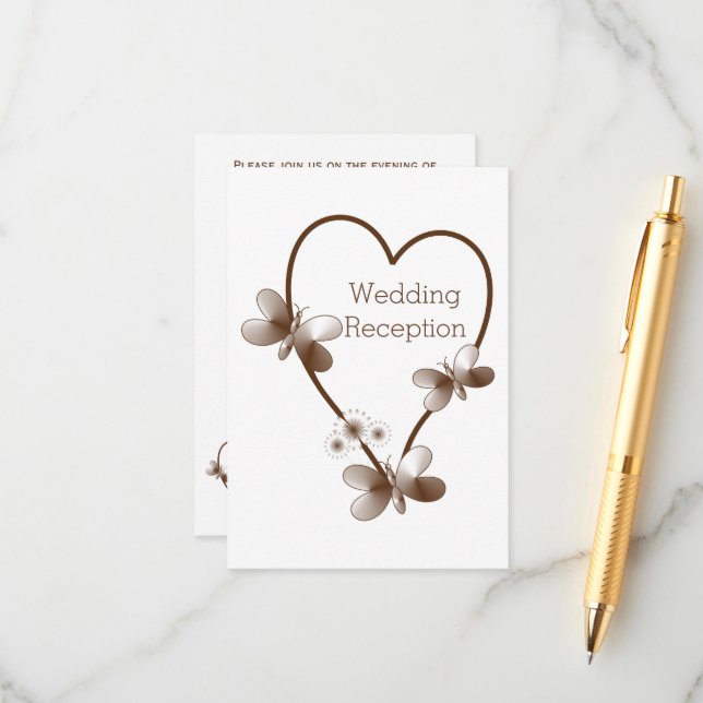 Chocolate Corazón Y Mariposas Recepción De Boda (Anverso/Reverso In Situ)