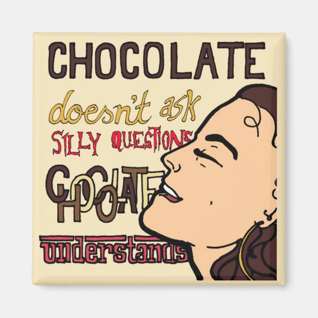 Chocolate entiende el divertido imán frigorífico (Frente)