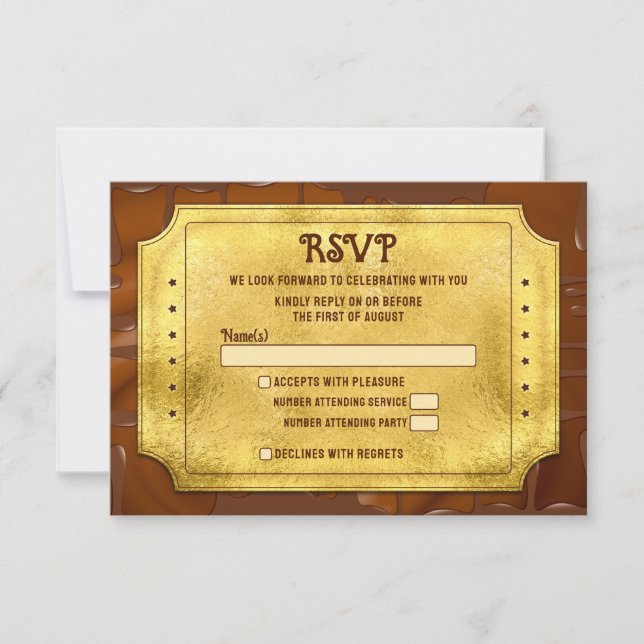 Chocolate Golden Ticket Bar Bat Mitzvah RSVP (Anverso)