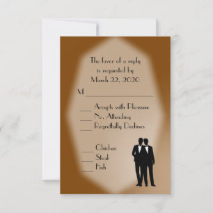 Chocolate Groom y Groom Gay Wedding RSVP