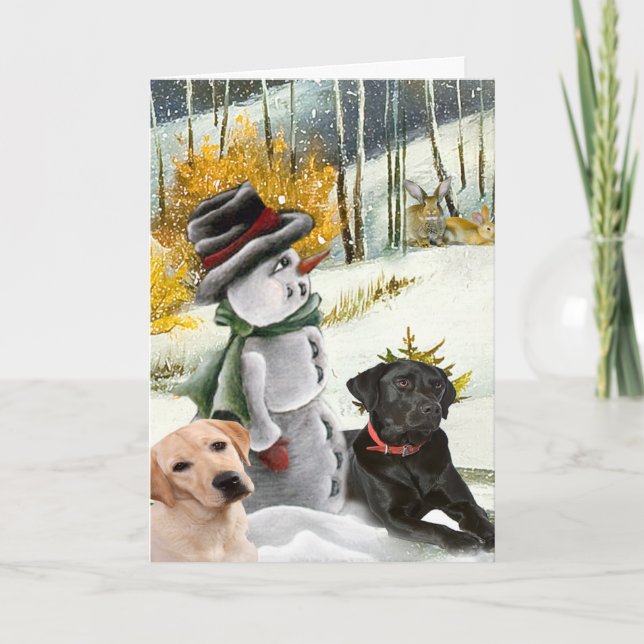 Chocolate Lab ama las tarjetas de Navidades (Anverso)