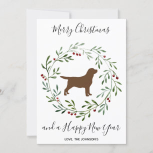 Chocolate Labrador Elegante Perro Feliz Navidad