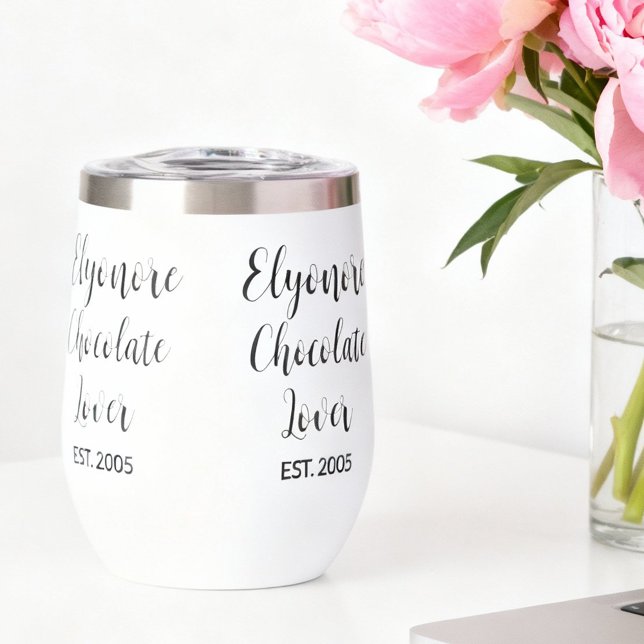 Chocolate Lover Black Script Personalized Name Est (Subido por el creador)