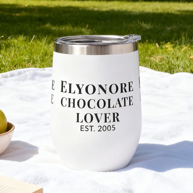 Chocolate Lover Black Script Personalized Name Est (Subido por el creador)
