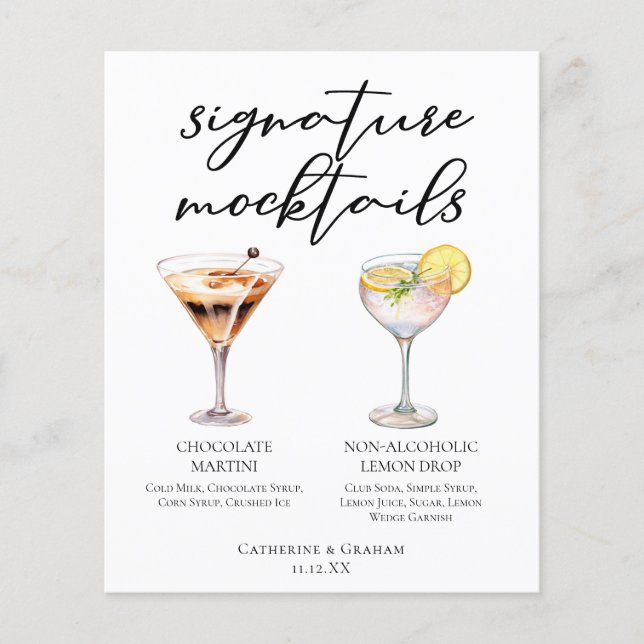 Chocolate Martini Lemon Drop Dessert Mocktail Menu (Anverso)
