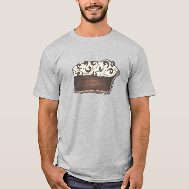 Chocolate Mousse Cream Pie Slice postre Camiseta (Anverso)