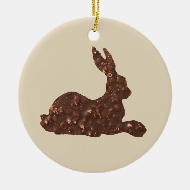 Chocolate, ornamento de conejo de Pascua (Frente)