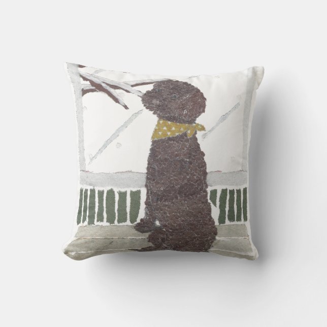 Chocolate Poodle, Cojín decorativo de cangrejo mar (Anverso)