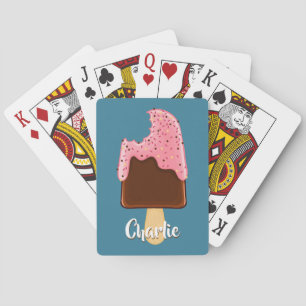 Chocolate Popsicle nombre personalizado cartas de 
