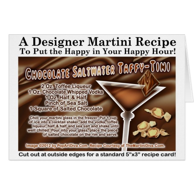 Chocolate Saltwater Taffy Martini Receta Tarjeta (Anverso (Horizontal))