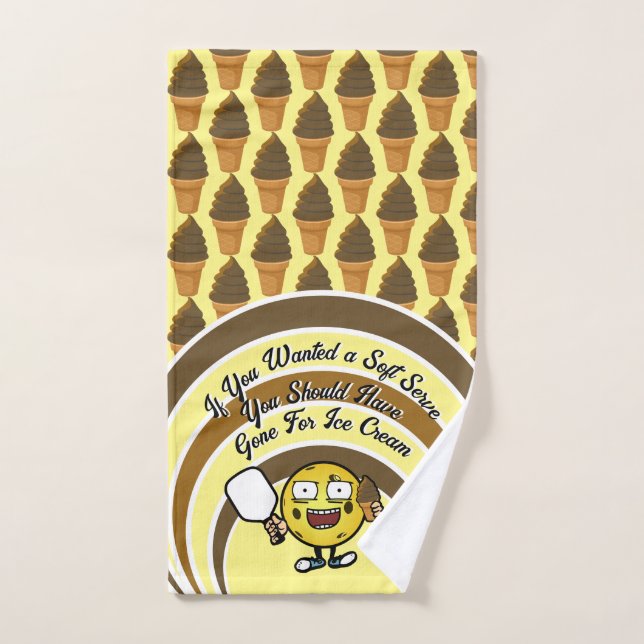 Chocolate Soft Sert Pickleball Fun Brown Yellow (Toalla de mano)