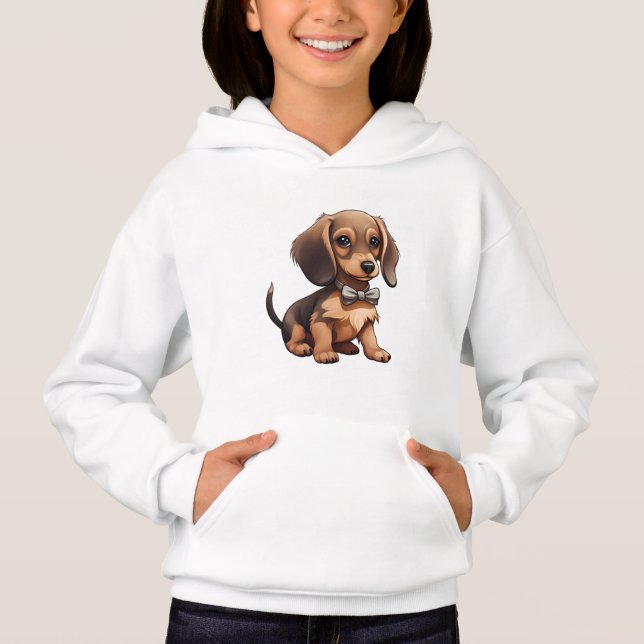 Chocolate y Tan Dachshund Hoodie (Anverso)
