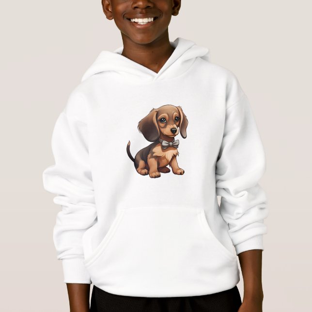 Chocolate y Tan Dachshund Hoodie (Anverso)