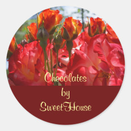 Chocolates con pegatinas de su nombre sellos Dulce