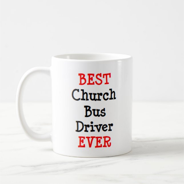 chofer de autobús, iglesia, mejor taza de café (Izquierda)