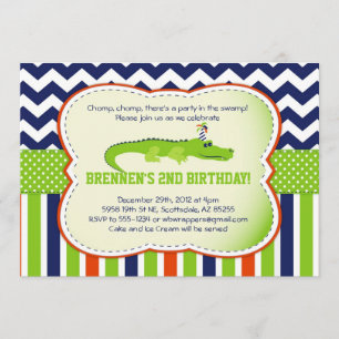 ¡Chomp Chomp!  Invitaciones Cocodrilo-Temáticas