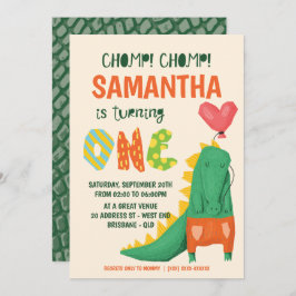 ¡Chomp! Invitación de cumpleaños a un lagarto de c