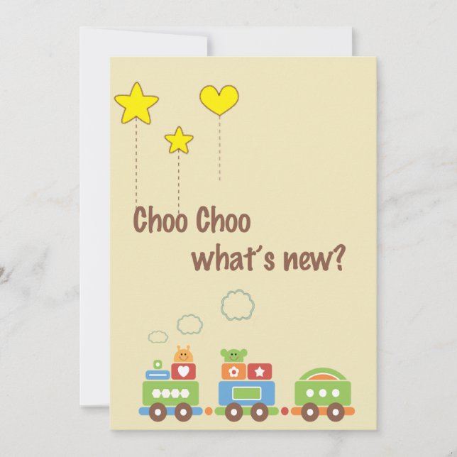 Choo Choo ¿Qué hay de nuevo? Invitación fotográfic (Anverso)