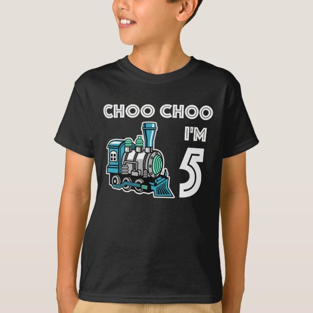 Choo Choo Tengo 4 años de linda camiseta de tren (Anverso)