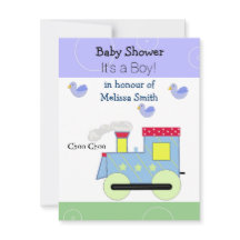 Choo Choo Train Baby Boy Invitación