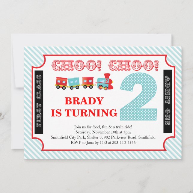 Choo Look Who's 2 - Invitación de fiesta (Anverso)