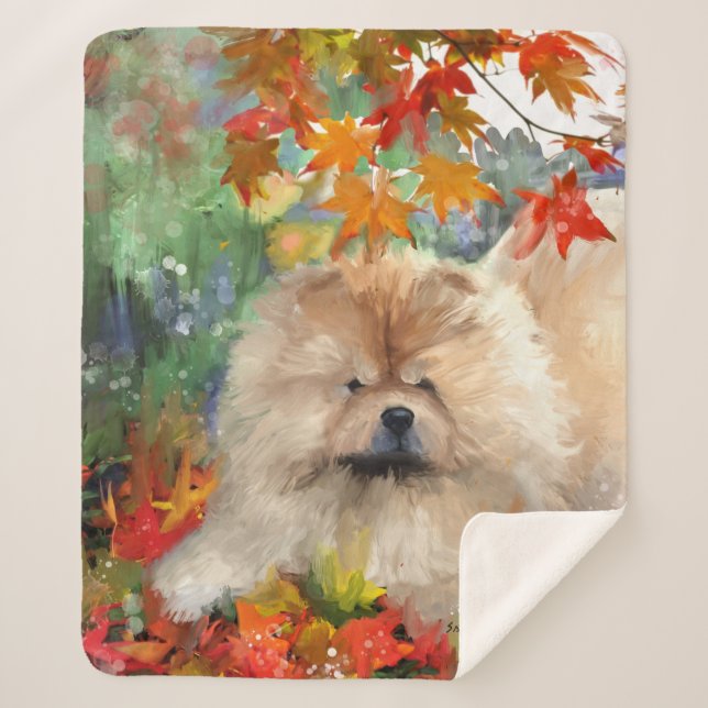 Chow BLISS AUTUMN - Manta sherpa diseñadora de 3 t (Anverso)