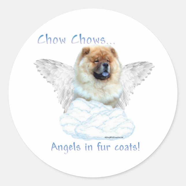 Chow Chow Angel - Pegatina (Anverso)