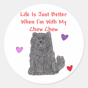 Chow Chow Black Life es mejor Pegatina