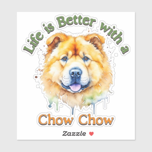 Chow Chow Dog Lover pegatina decal, padre perro ma (Hoja)
