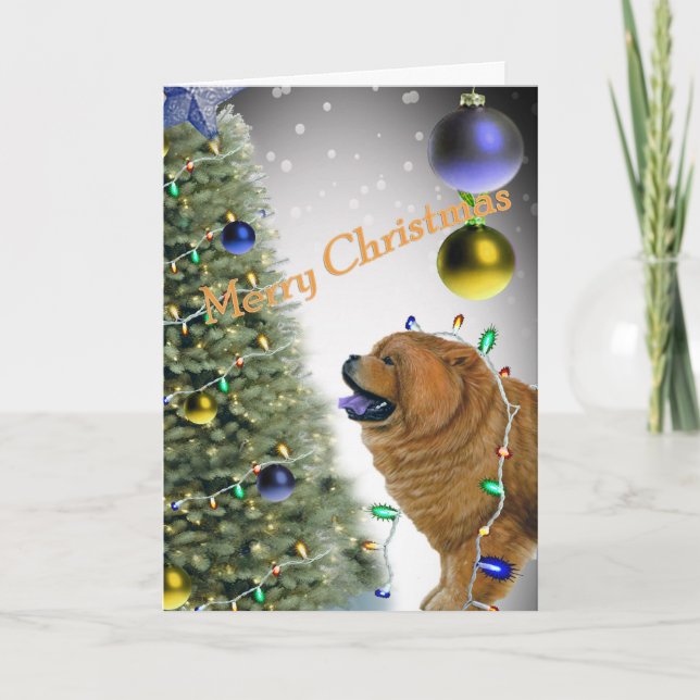 CHOW CHOW Navidades tarjetas de luz (Anverso)