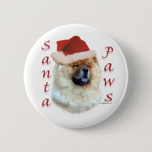 Chow Chow Santa Paws - Botón (Anverso)