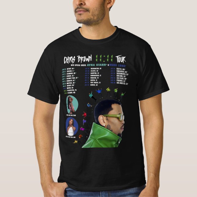 Chris 111 Tour 2024 camiseta Brown 2024 (Anverso)