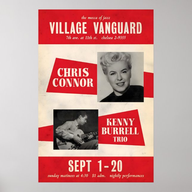Chris Connor - Kenny Burrell póster de jazz - En (Frente)