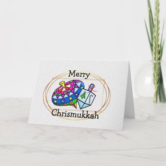 Chrismukkah Dreidel y tarjeta superior de juguetes (Anverso)