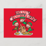 Chrismukkah tarjeta de saludo con elfos y dreides<br><div class="desc">¡Es una verdadera Chrismukkah para el 2019! ¡navidades y Hanukkah caen en la misma semana! Añada estas divertidas postales interreligiosas (Hanukkah y Navidades) a sus celebraciones de Chrismukkah este año. Si celebran juntos las fiestas, son un toque agradable. Este es nuestro diseño y no lo encontrarás en otra parte que...</div>