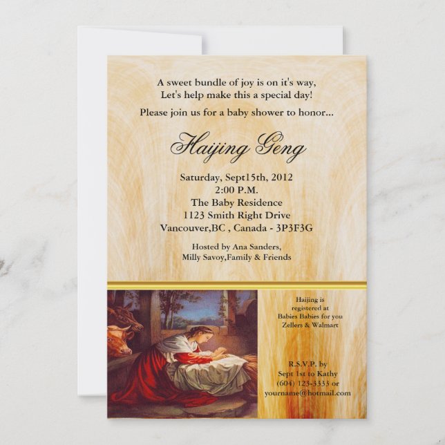 Christain Baby Shower Invitación 2 (Anverso)