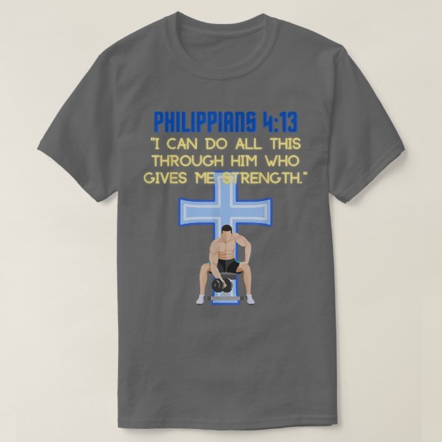 Christian Bible Verse Workout Gym Gear Eercise Top (Diseño del anverso)