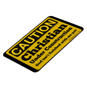 Christian en construcción, imán frigorífico