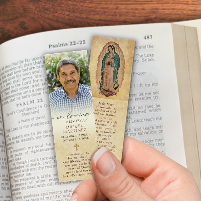 Christian Memorial Photo Guadalupe Prayer Bookmark (Subido por el creador)