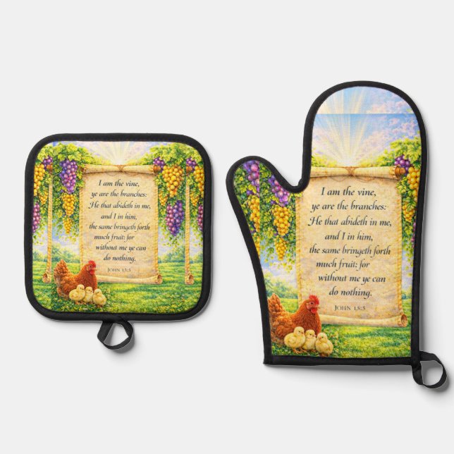 Christian Oven Mitt & Potholder Set (Anverso)