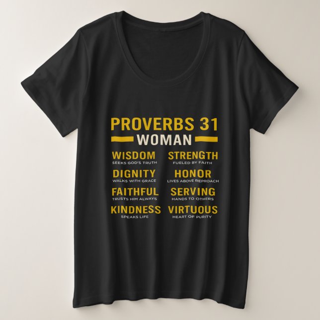 Christian Plus-Size Shirt Proverbs 31 Woman (Anverso del diseño)