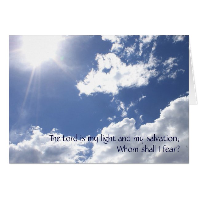 Christian Sunny Sky Psalms 27 Tarjeta de Ocasión (Anverso (Horizontal))