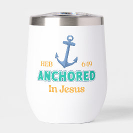 Christian Tumbler Anchored in Christ Verse Design