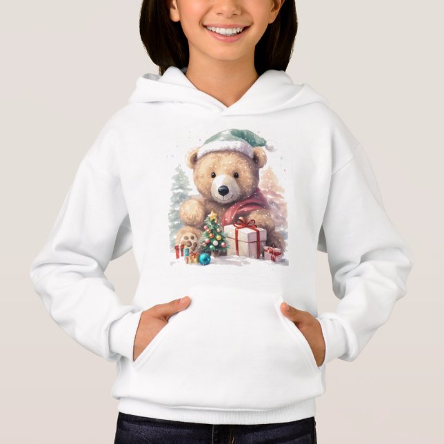 Christmas baby bear  hoodie for kids (Anverso)