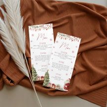 Christmas Baby Shower Menu Card